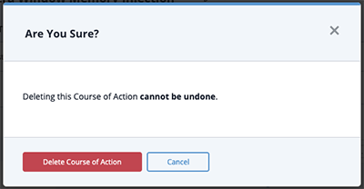 Deletion Confirmation window