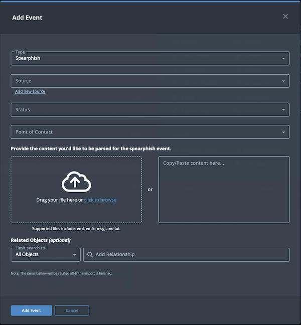 Add Event Window