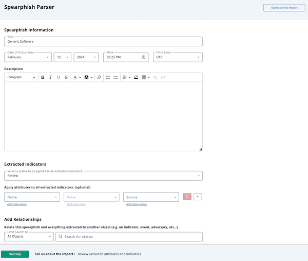Spearphish Parser Page