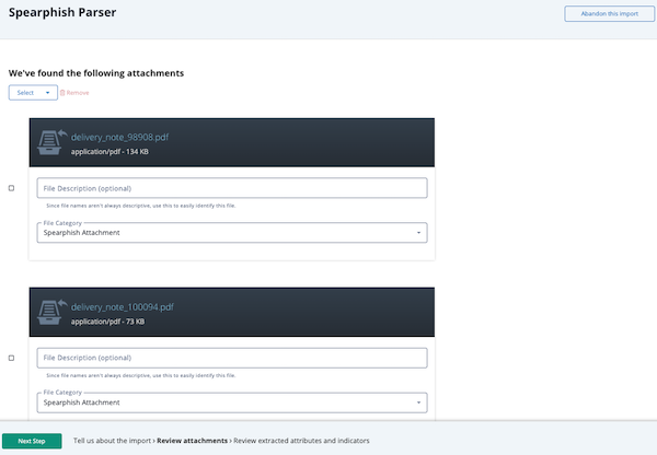 Spearphish Parser Page - Email Attachments