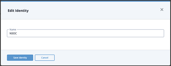 Edit Identity dialog box