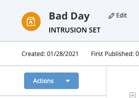 Intrusion Set details page