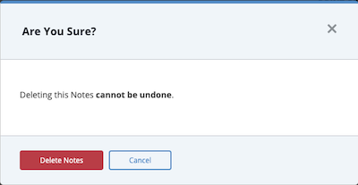 Note Delete Confirmation box