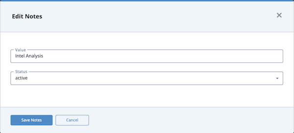 Edit Notes Dialog box