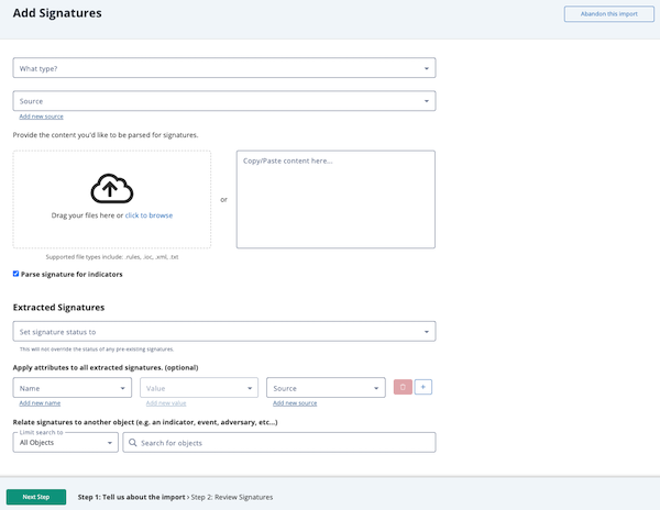 Add Signatures Dialog Box