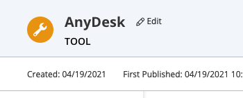Tool details page
