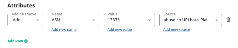 Add Attribute Row