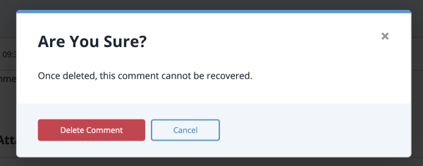Delete comment confirmation