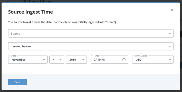 Source Ingest Time box