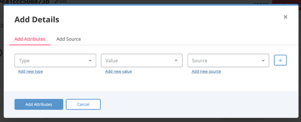 Add Attribute Details box