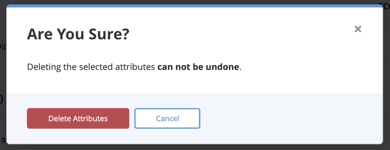 Delete Attribute confirmation