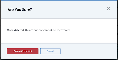Delete Adversary Comment Confirmation