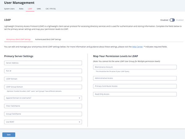 LDAP Legacy Page